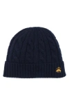 Brooks Brothers Cable Knit Beanie In Black