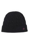 Brooks Brothers Cashmere Blend Classic Cable Hat In Black