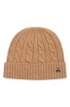 Brooks Brothers Cable Knit Beanie In Brown