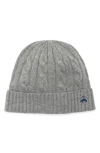 Brooks Brothers Cable Knit Beanie In Gray