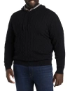 Brooks Brothers Cable Knit Hoodie In Caviar