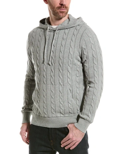 Brooks Brothers Cable Knit Hoodie In Grey