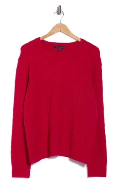 Brooks Brothers Cable Knit Pullover Sweater In Red