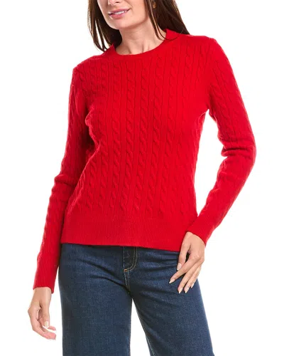 Brooks Brothers Cashmere Cable Crewneck Sweater In Red