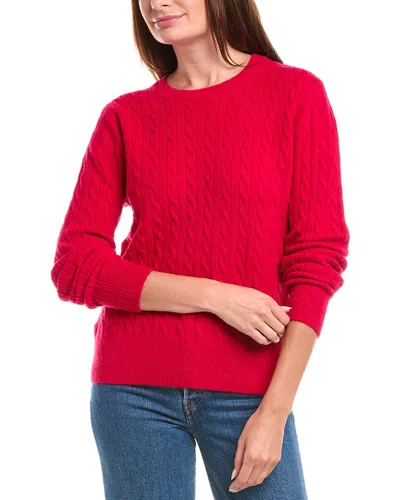 Brooks Brothers Cashmere Cable Crewneck Sweater In Red