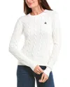 Brooks Brothers Cable Knit Sweater In White