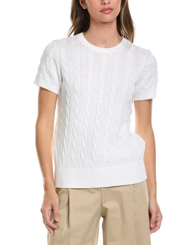 Brooks Brothers Cable Linen-blend Sweater In White