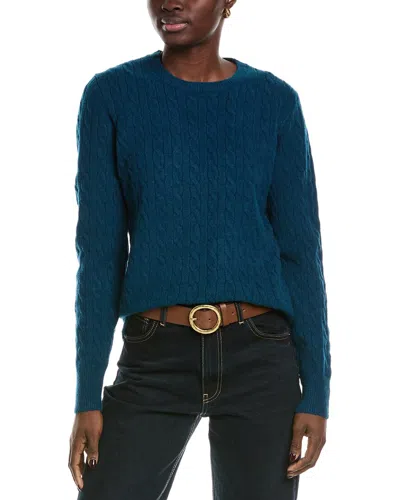 Brooks Brothers Cable Sweater In Blue