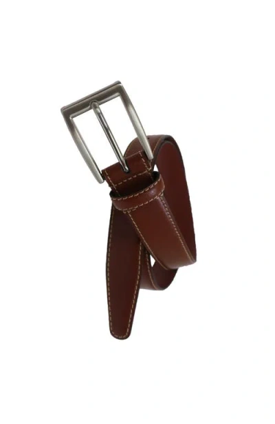 Brooks Brothers Calf Textured Leather Belt In Brown