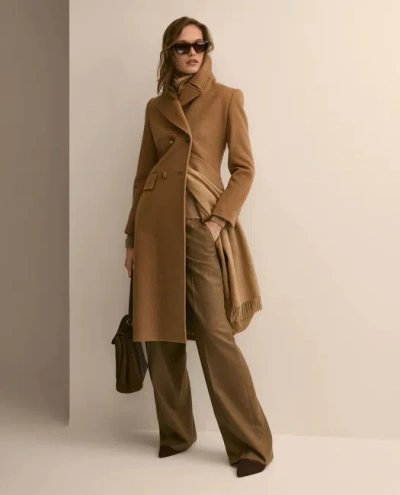 Brooks Brothers Camel Hair Double-breasted Overcoat In Brown