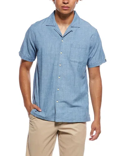 Brooks Brothers Camp Collar Shirt In Blue