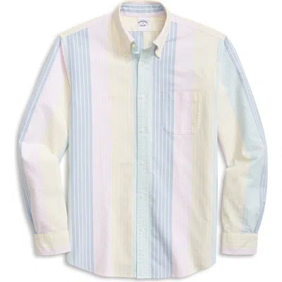 Brooks Brothers Candy Stripe Button-down Shirt In Multi