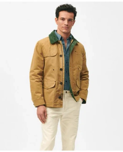 Brooks Brothers Canvas Barn Coat In Medium Brown