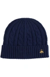 Brooks Brothers Cashmere Blend Classic Cable Hat In Blue