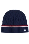Brooks Brothers Cashmere Blend Tennis Stripe Cable Hat In Blue