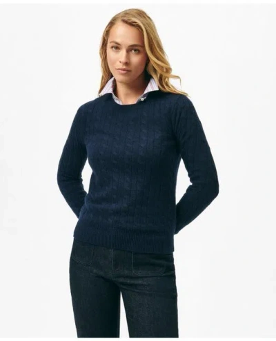 Brooks Brothers Cashmere Crewneck Sweater In Navy