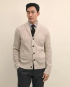 Brooks Brothers Cashmere Cable Knit Shawl-collar Cardigan In Multi