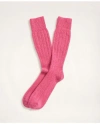 Brooks Brothers Cashmere Crew Socks In Bright Pink