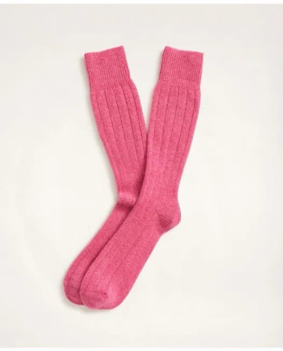 Brooks Brothers Cashmere Crew Socks In Bright Pink
