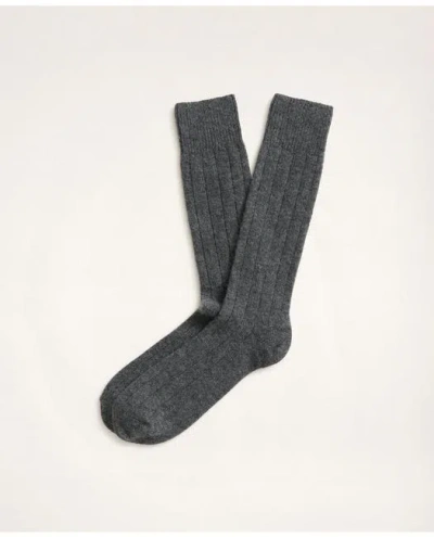Brooks Brothers Cashmere Crew Socks In Charcoal