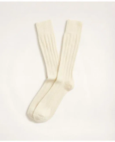 Brooks Brothers Cashmere Crew Socks In Cream