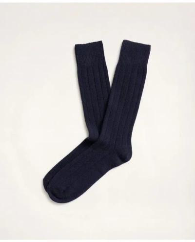 Brooks Brothers Cashmere Crew Socks In Navy