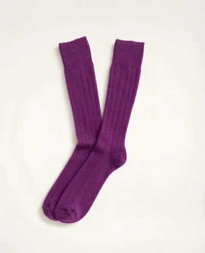 Brooks Brothers Cashmere Crew Socks In Purple