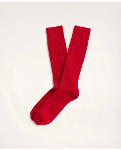 Brooks Brothers Cashmere Crew Socks In Red
