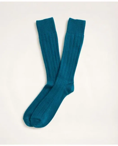 Brooks Brothers Cashmere Crew Socks In Teal