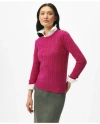 Brooks Brothers Cashmere Crewneck Sweater In Dark Pink