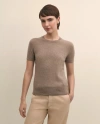 Brooks Brothers Cashmere Short-sleeve Shell Sweater In Brown