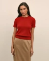 Brooks Brothers Cashmere Short-sleeve Shell Sweater In Red