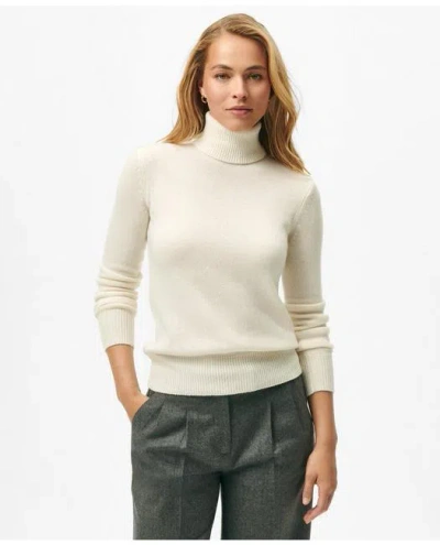 Brooks Brothers Cashmere Turtleneck Sweater In Cream