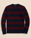 Brooks Brothers Cashmere Wool Cable-knit Sweater In Rugby Stripe In Blue