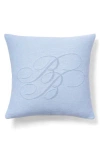 BROOKS BROTHERS BROOKS BROTHERS CHAMBRAY MONOGRAM ACCENT PILLOW