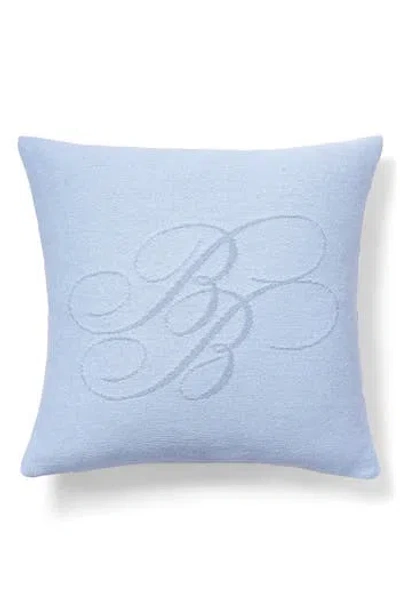 Brooks Brothers Chambray Monogram Accent Pillow In Light Marine