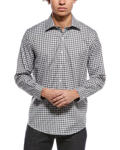 Brooks Brothers Check Button Shirt In Black