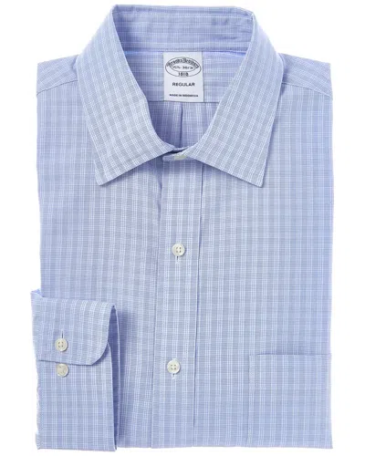 Brooks Brothers Check Button Shirt In Blue
