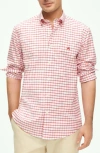 BROOKS BROTHERS BROOKS BROTHERS CHECK STRETCH BUTTON-DOWN OXFORD SHIRT