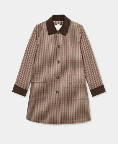 Brooks Brothers Checked Cotton Bonded Twill Coat In Grey