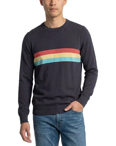Brooks Brothers Chest Stripe Crewneck Sweater In Black