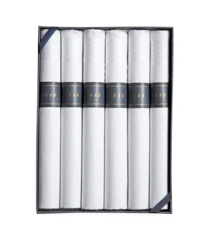 Brooks Brothers Cigar-rolled Handkerchiefs-set Of 6 In White