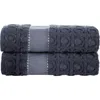 BROOKS BROTHERS BROOKS BROTHERS CIRCLE IN SQUARE 2-PACK TURKISH COTTON HAND TOWELS