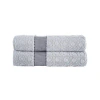 Brooks Brothers Circle In Square 2 Pcs Bath Sheets In Silver