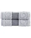 Brooks Brothers Circle In Square 2pc Wash Towels In Silver