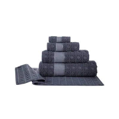 Brooks Brothers Circle In Square Bath Mat In Anthracite