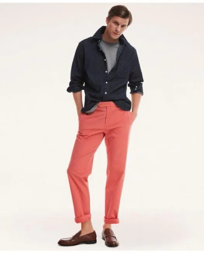 Brooks Brothers Clark Straight-fit Stretch Supima Cotton Poplin Chino Pants In Coral