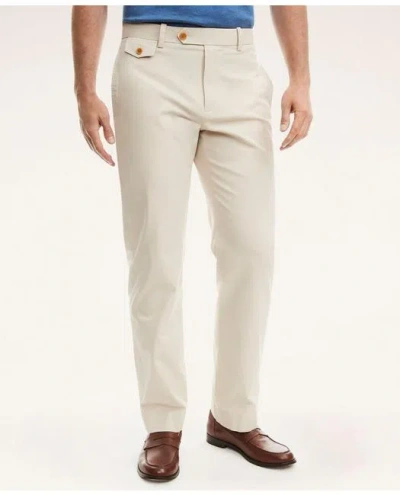 Brooks Brothers Clark Straight-fit Stretch Supima Cotton Poplin Chino Pants In Natural