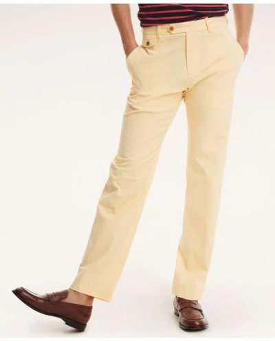 Brooks Brothers Clark Straight-fit Stretch Supima Cotton Poplin Chino Pants In Yellow