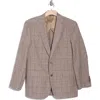 Brooks Brothers Classic Fit Beige Plaid Hemp & Linen Blazer In Beige Overcheck
